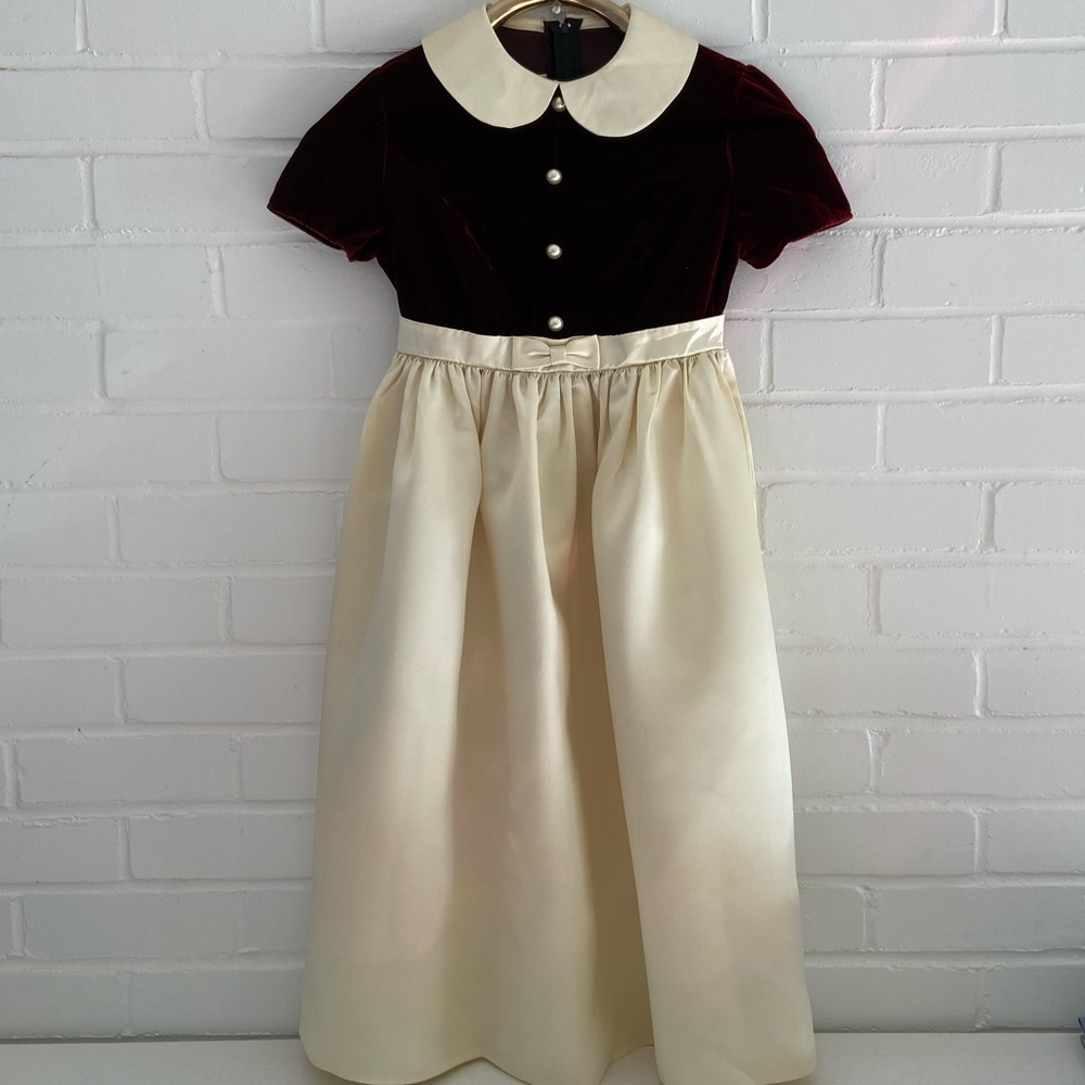 Jessica McClintock Elegant Fancy Velvet Satin Fancy Girls Dress Size 12